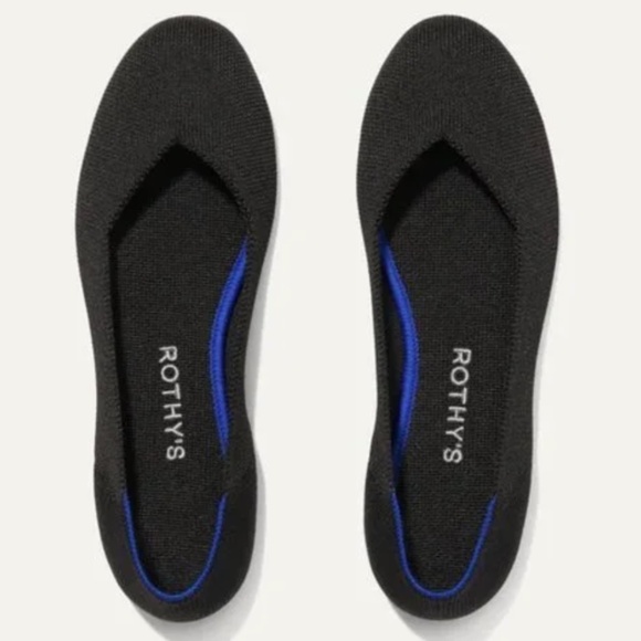 Rothy Black with white Ballet Shoe  W10.5 - Picture 1 of 4